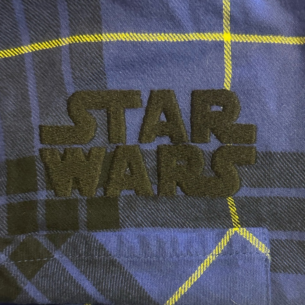 Disney Star Wars Checked Flannel Shirt Large Cropped - Picture 9 of 11